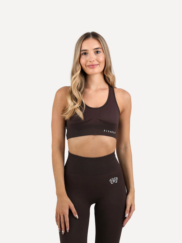 Biustonosz bezszwowy VIBRANT brązowy