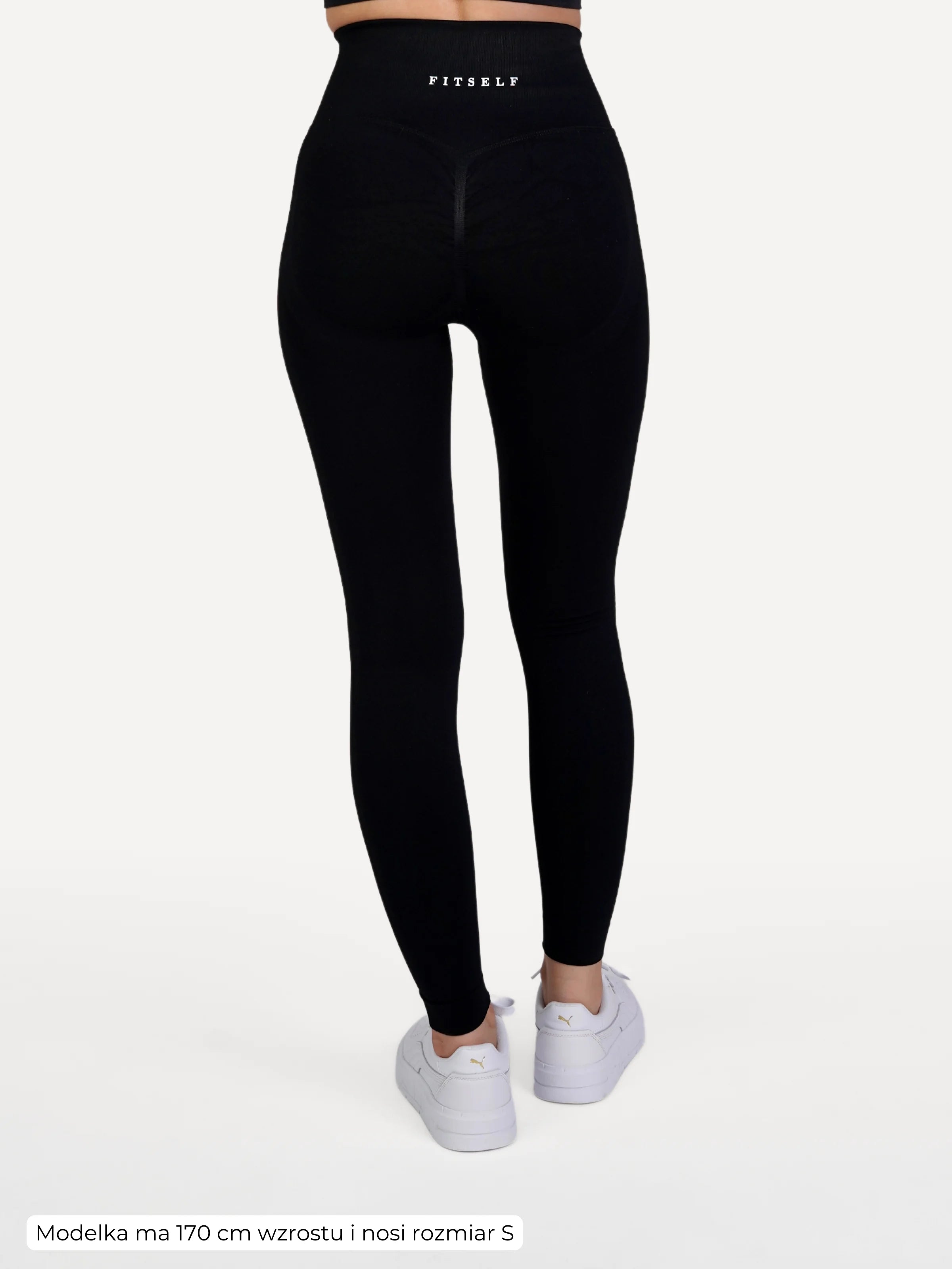 Legginsy bezszwowe Double PUSH UP czarne