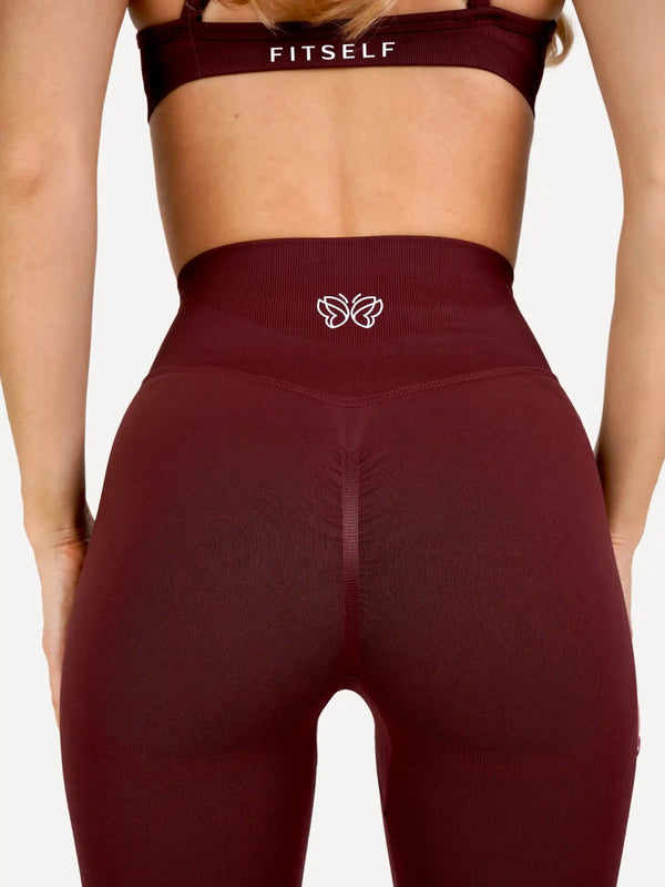 Legginsy bordowe push up