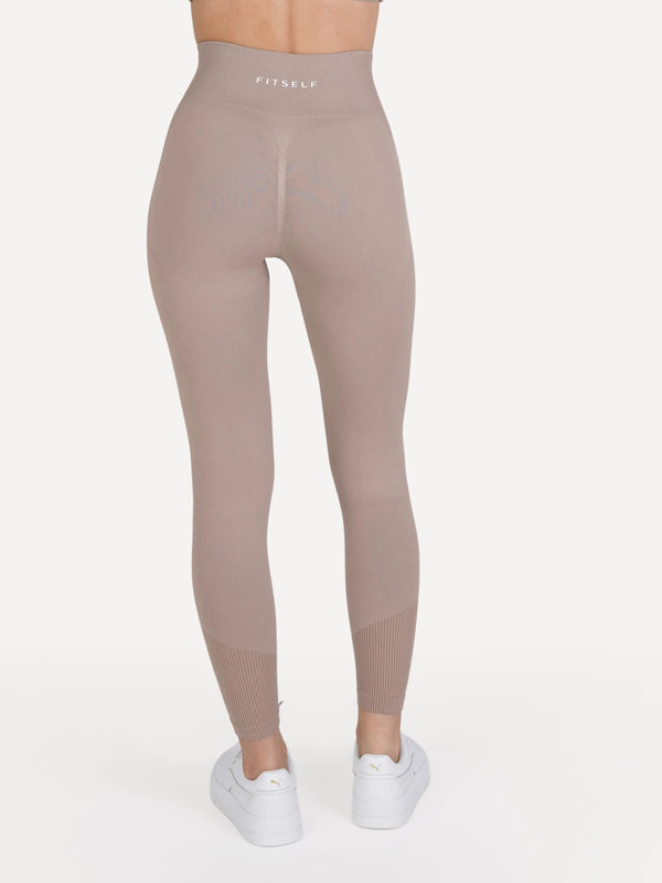 Legginsy bezszwowe VIBRANT beżowe