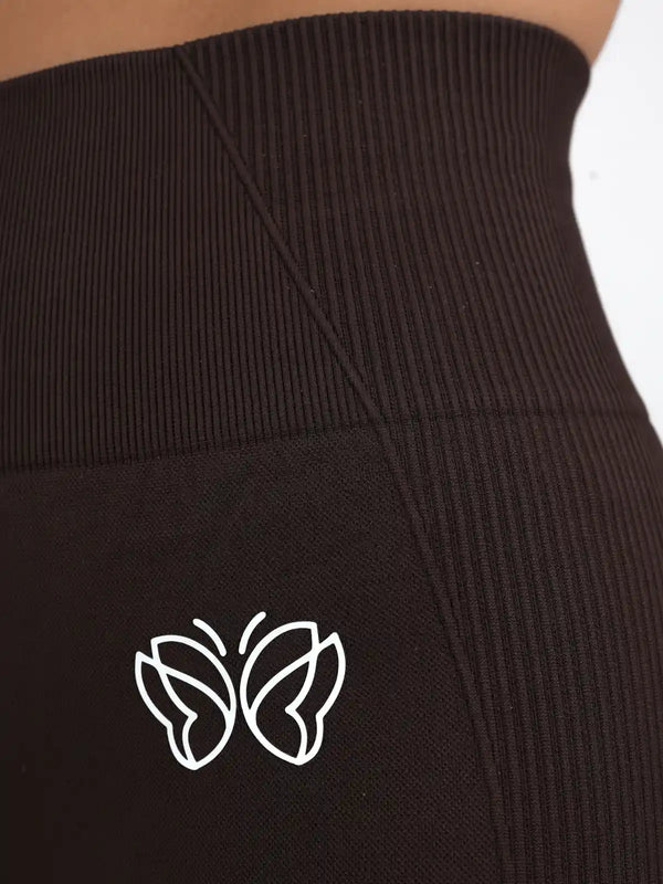 Legginsy bezszwowe VIBRANT brązowe