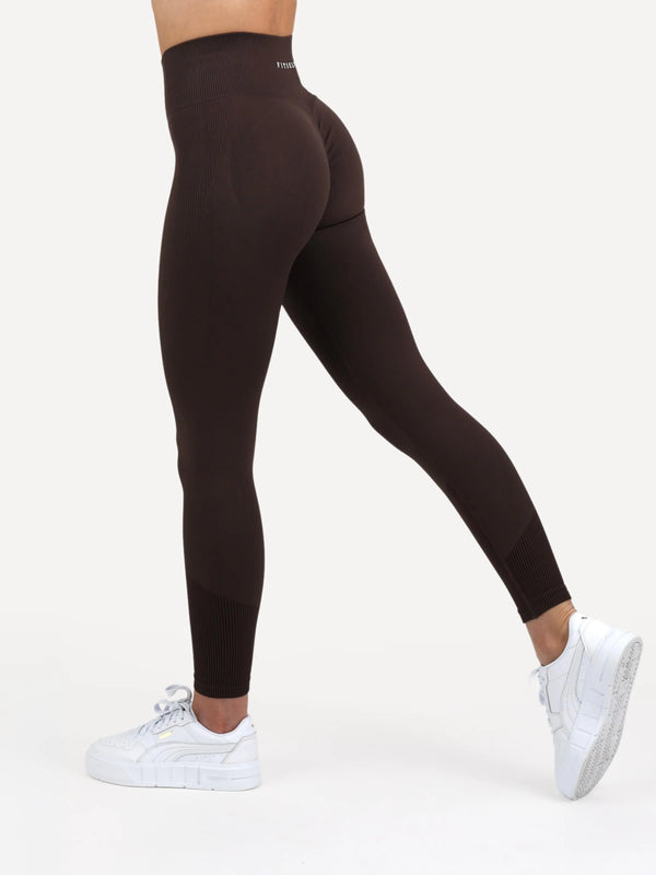 Legginsy bezszwowe VIBRANT brązowe