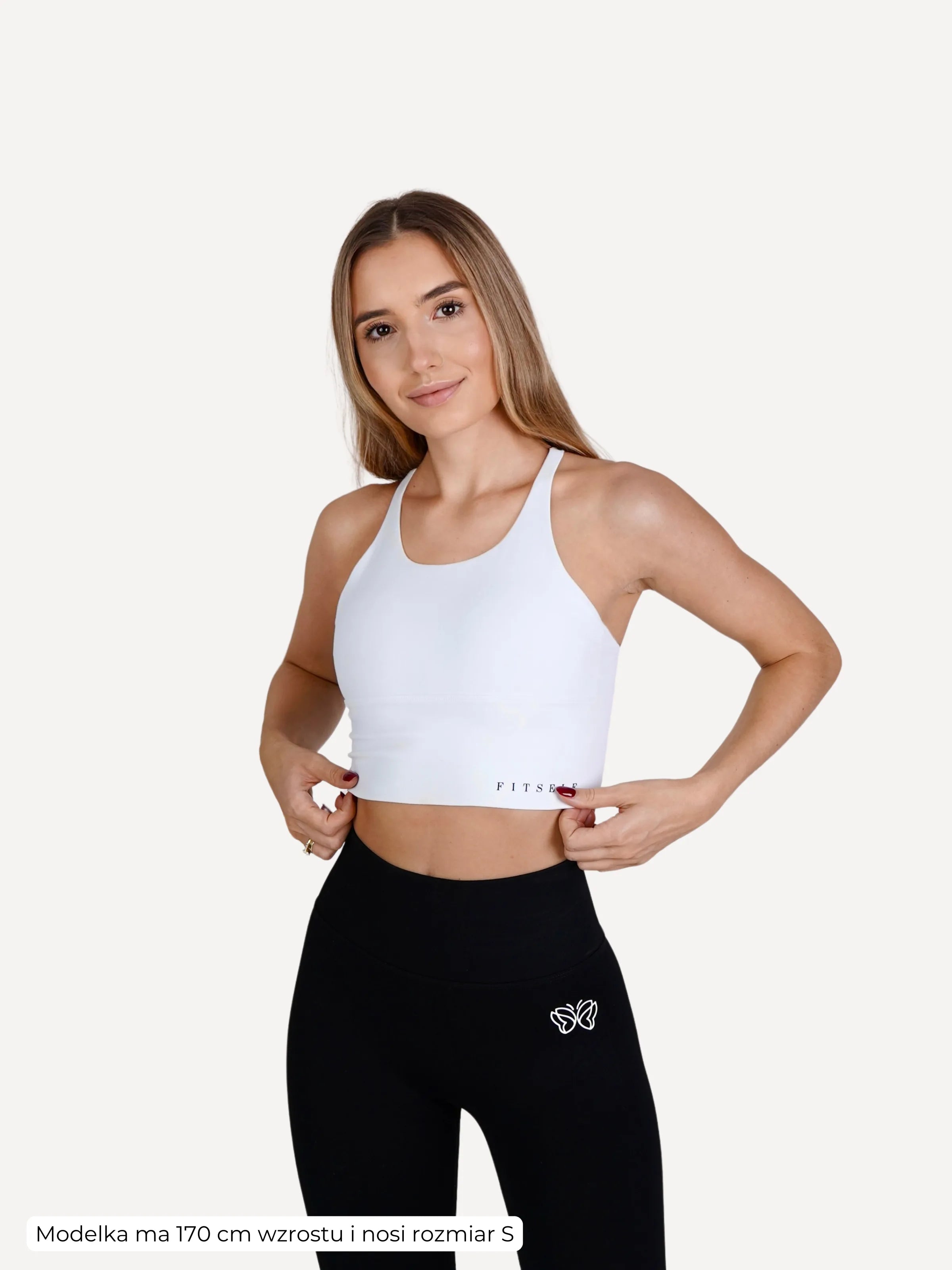 Top sportowy STRAP BRA bialy