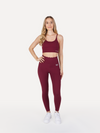 Zestaw Legginsy z falbanką + Top BALANCE bordowy