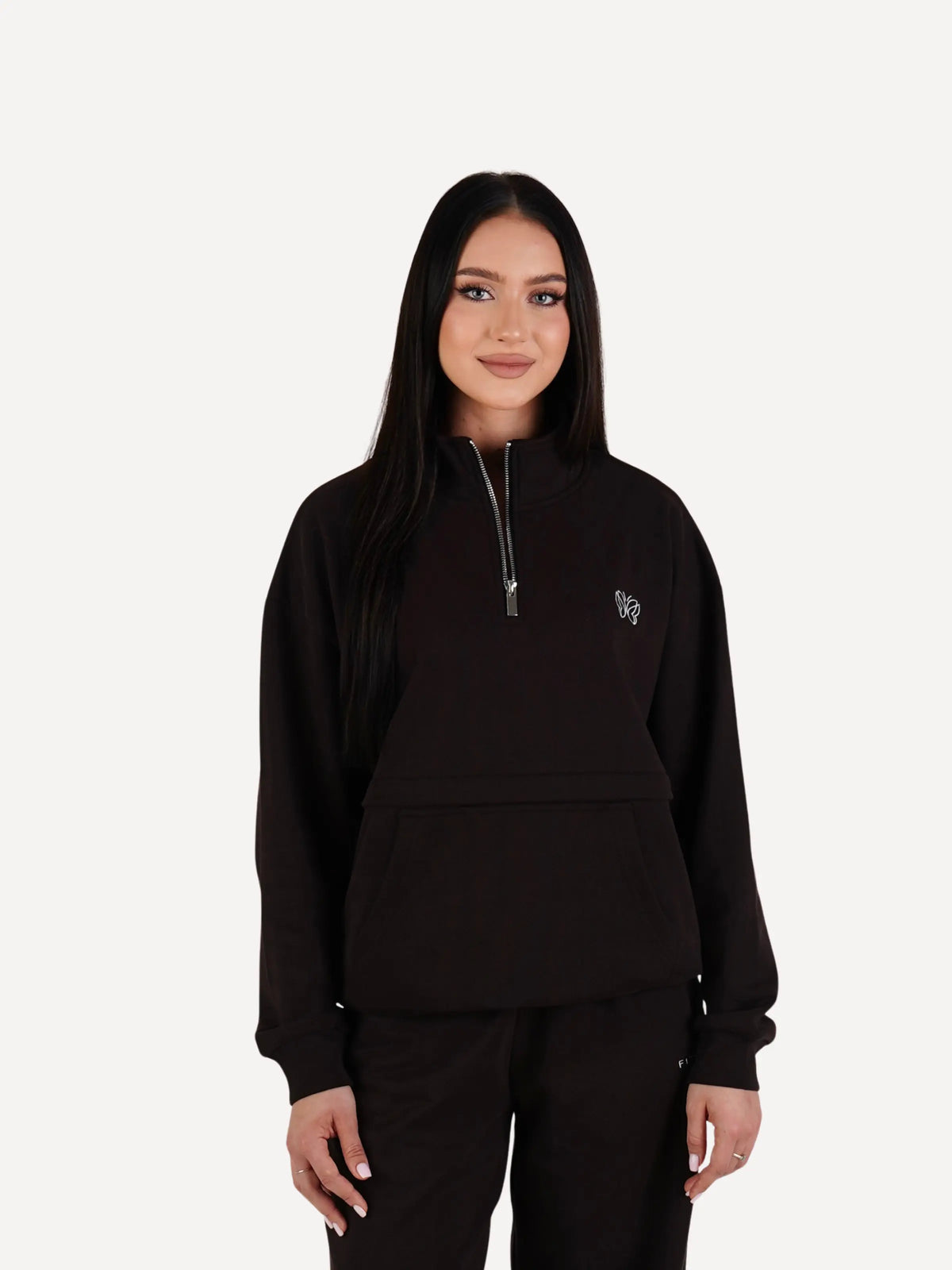 Bluza z półzamkiem REST espresso brown