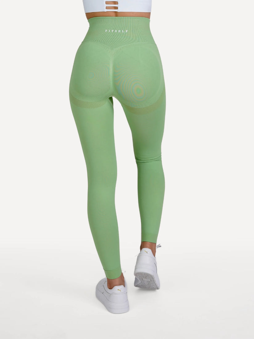 Legginsy Bezszwowe Double PUSH UP Zielone