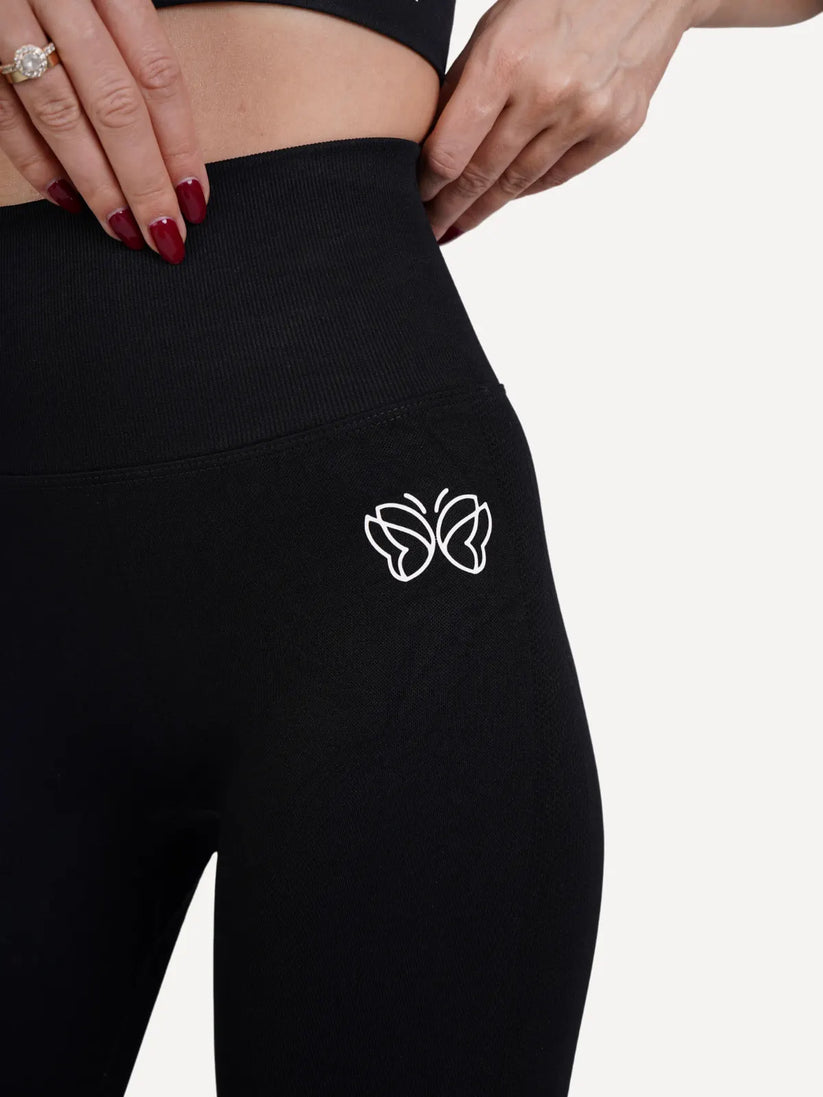 Legginsy bezszwowe Double PUSH UP czarne