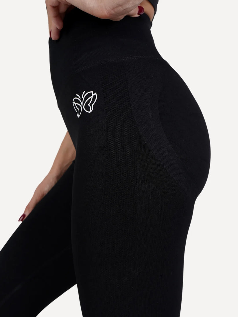 Legginsy bezszwowe Double PUSH UP czarne