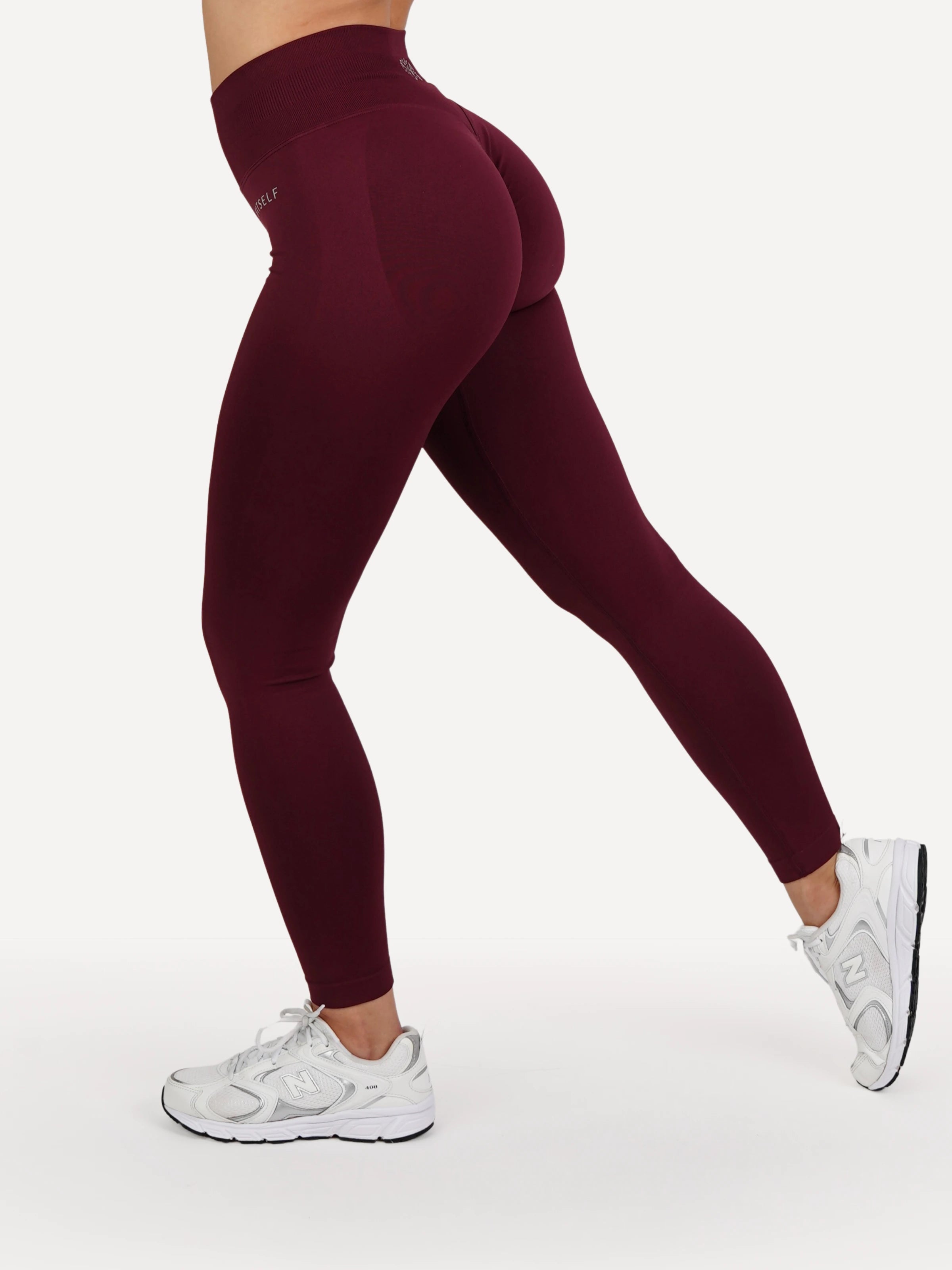 Legginsy bezszwowe FORM bordowe