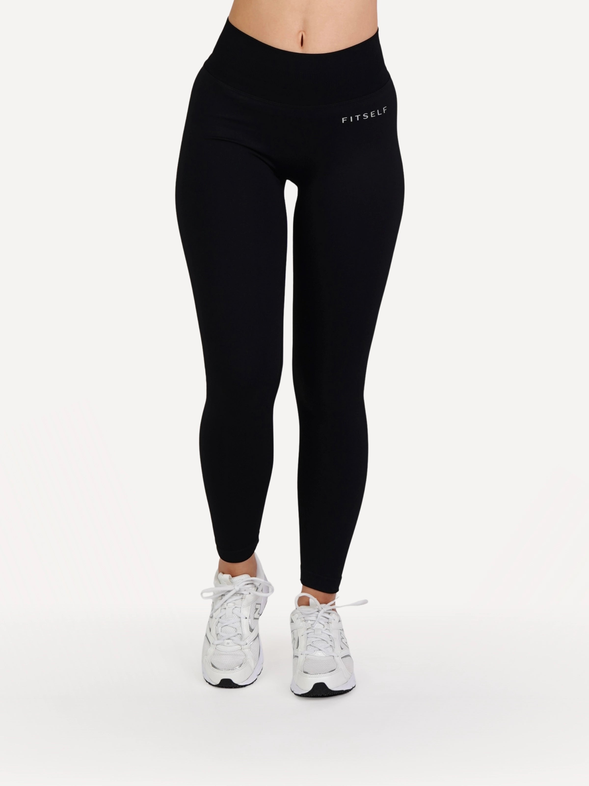Legginsy bezszwowe FORM czarne