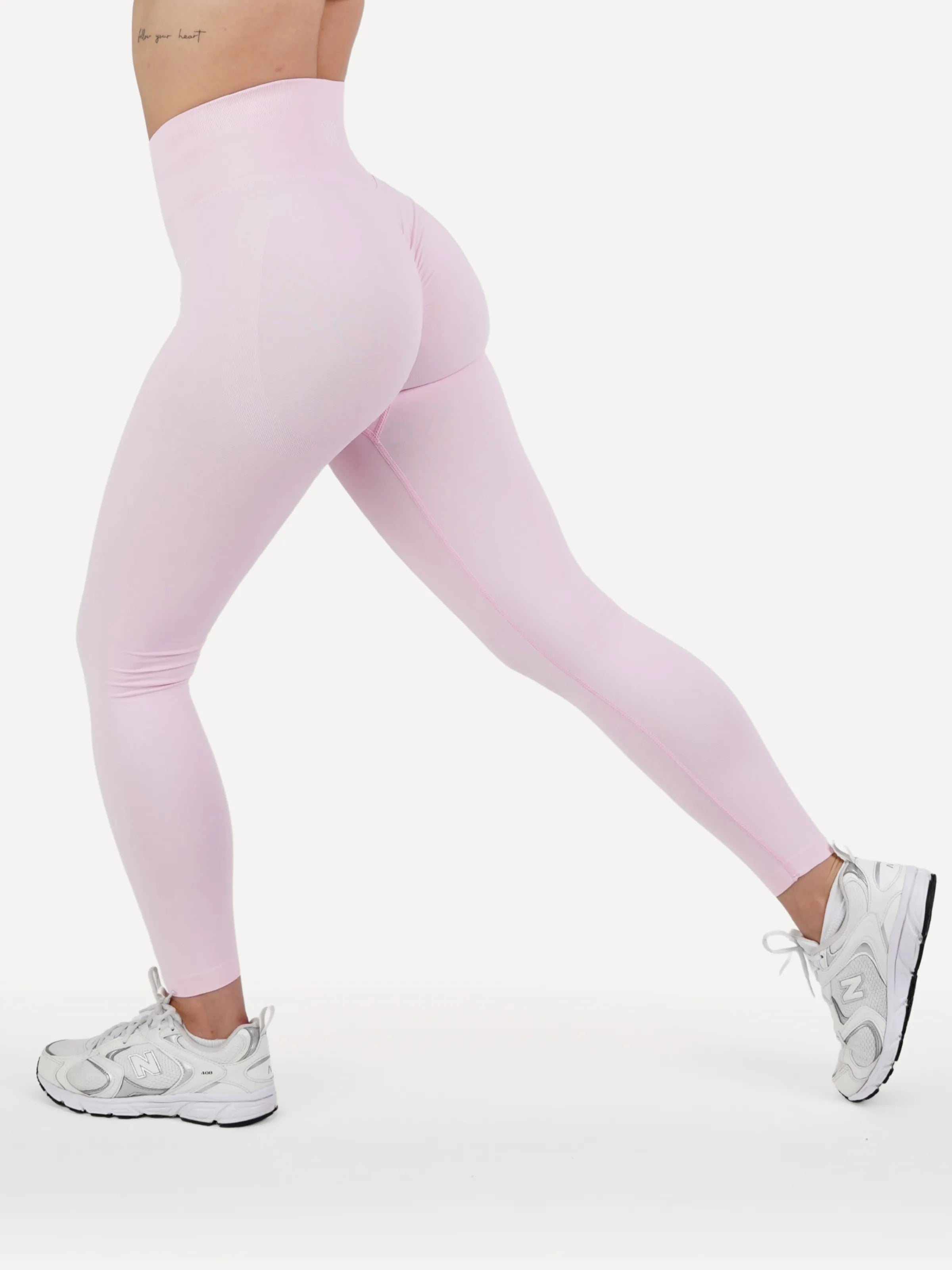 Legginsy bezszwowe ICONIC baby pink