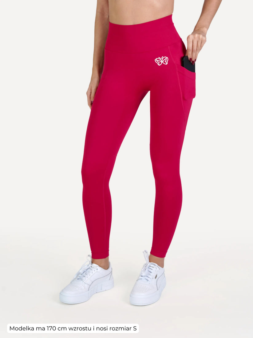 Legginsy bezszwowe LUXE fuksja