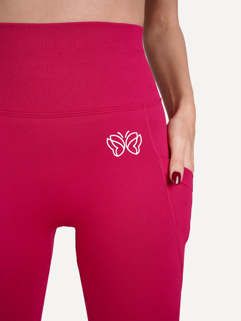 Legginsy bezszwowe LUXE fuksja