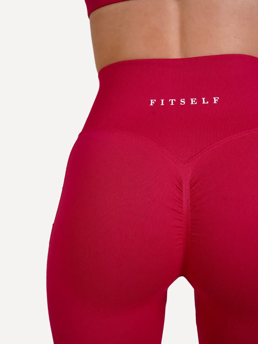 Legginsy bezszwowe LUXE fuksja