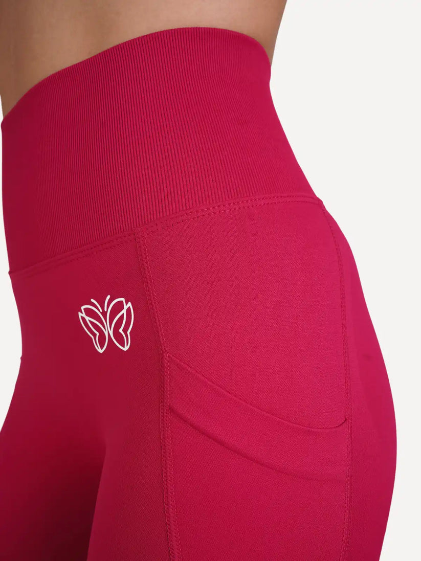 Legginsy bezszwowe LUXE fuksja