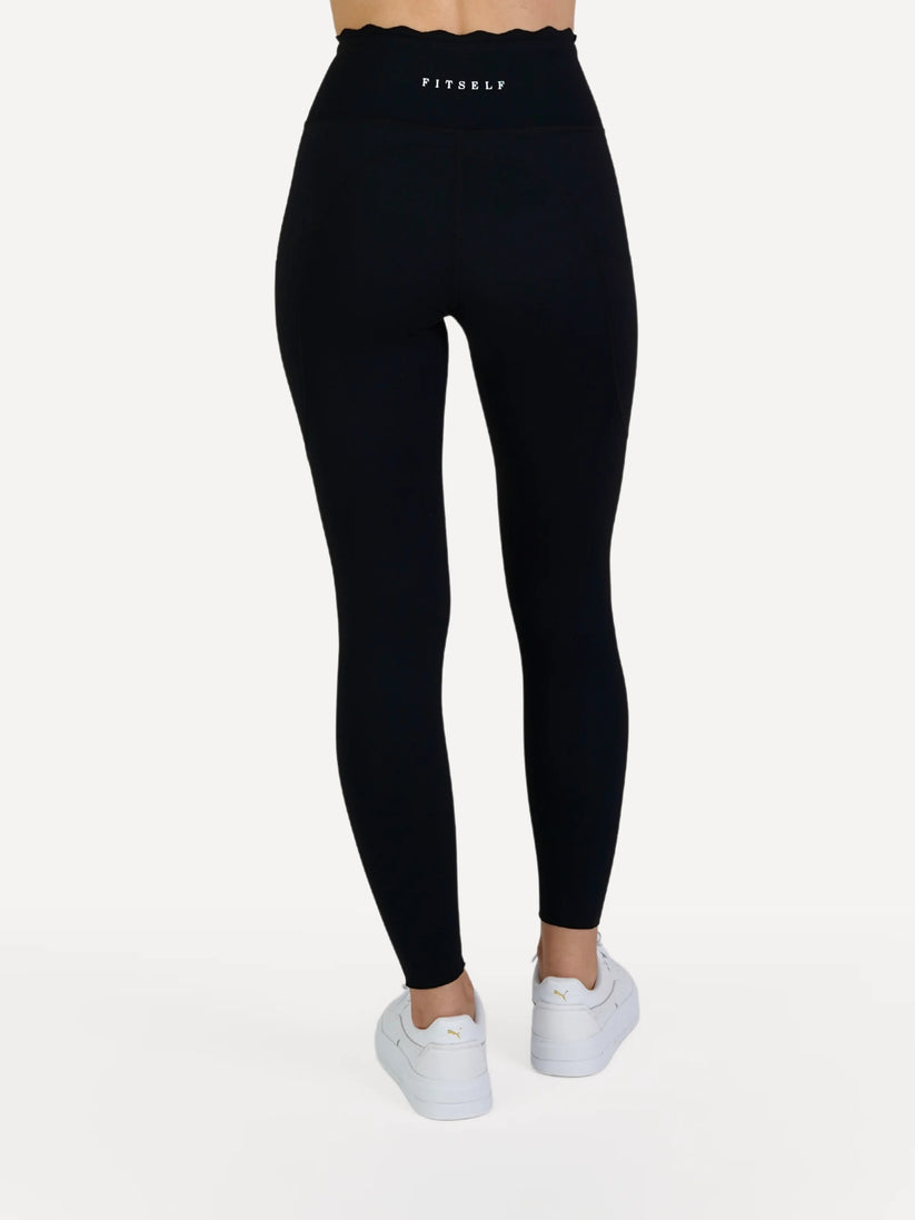 Legginsy sportowe z kieszonką BALANCE czarne