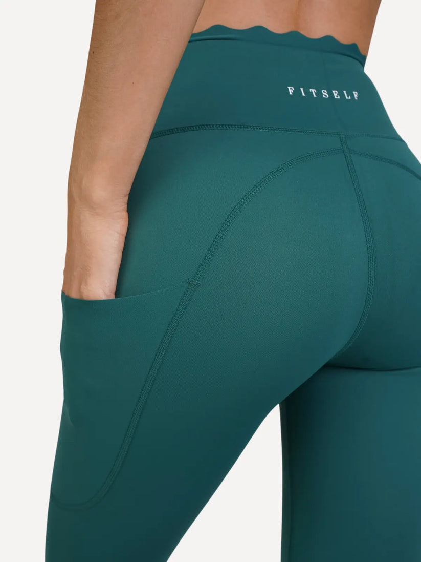 Legginsy z kieszonką BALANCE butelkowa zieleń