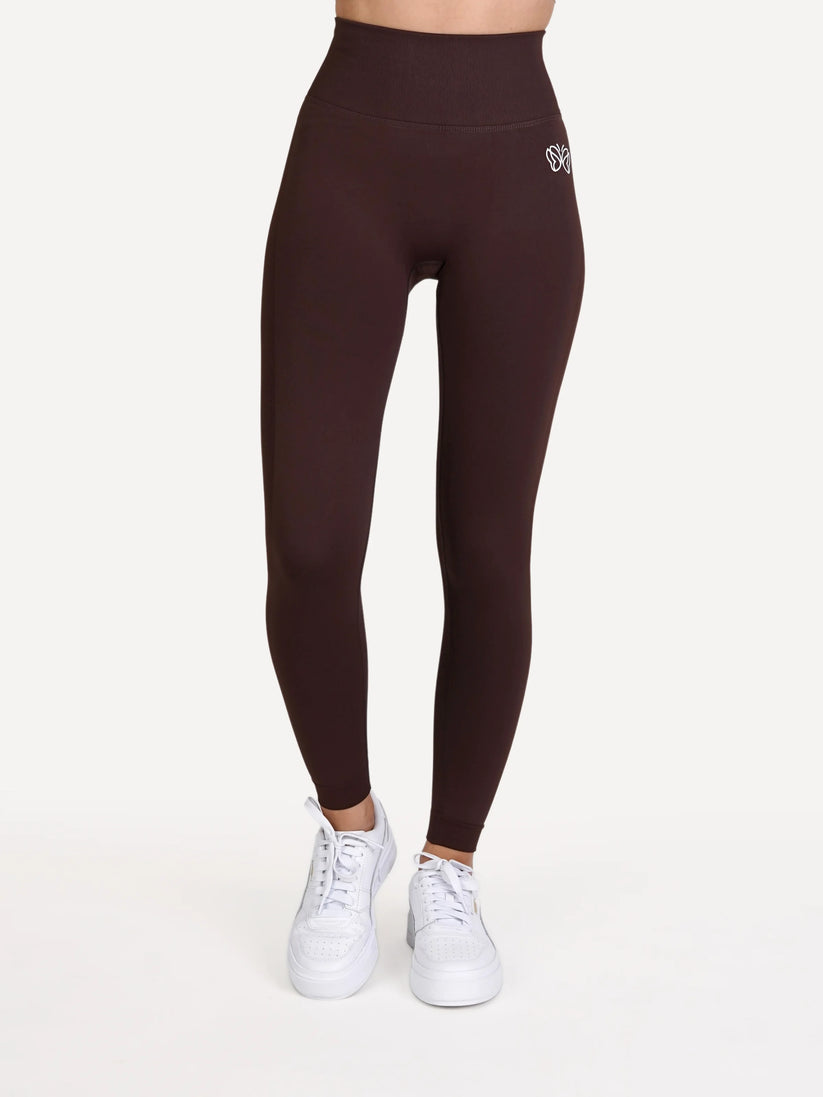 Legginsy bezszwowe Double PUSH UP brązowe