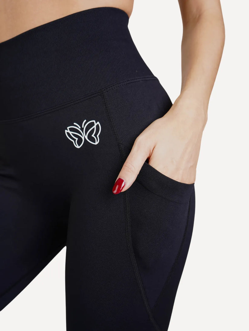 Legginsy bezszwowe LUXE czarne