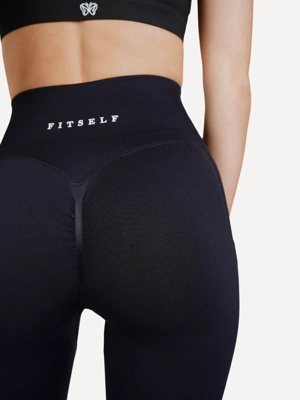 Legginsy bezszwowe LUXE czarne