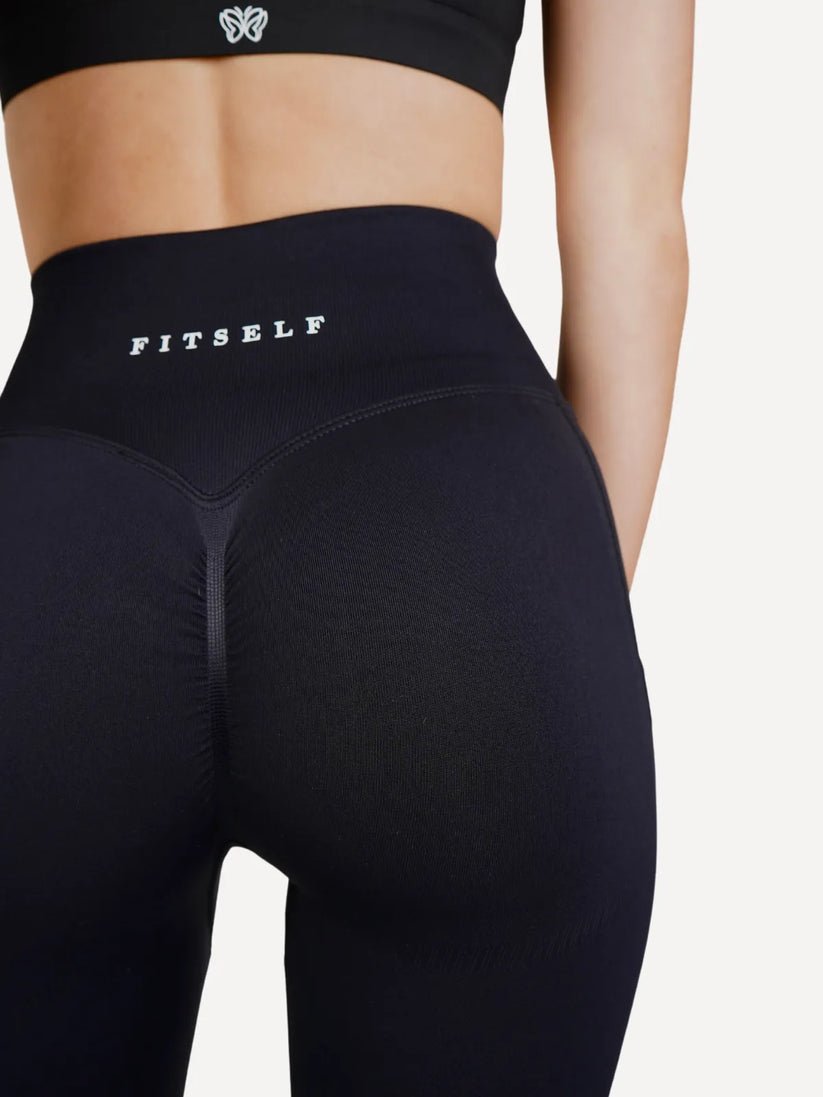 Legginsy bezszwowe LUXE czarne