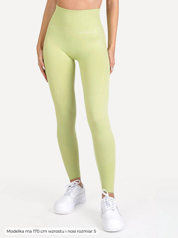 Legginsy bezszwowe POWER PUSH UP pistacjowe