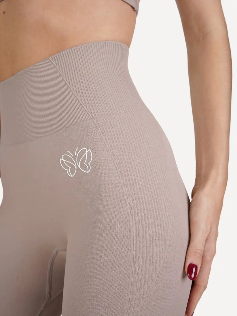 Legginsy bezszwowe VIBRANT beżowe