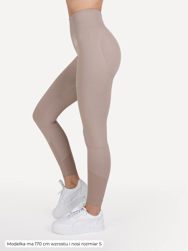Legginsy bezszwowe VIBRANT beżowe