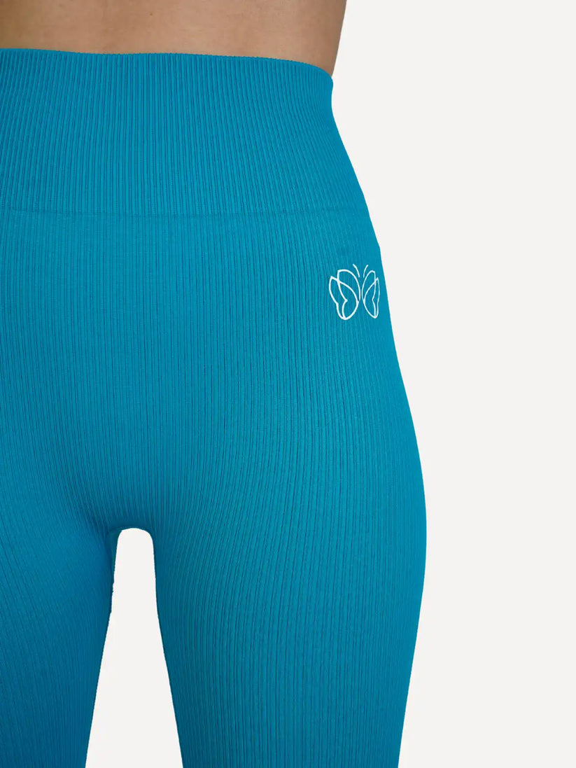Legginsy prążkowane RIBBED turkusowe