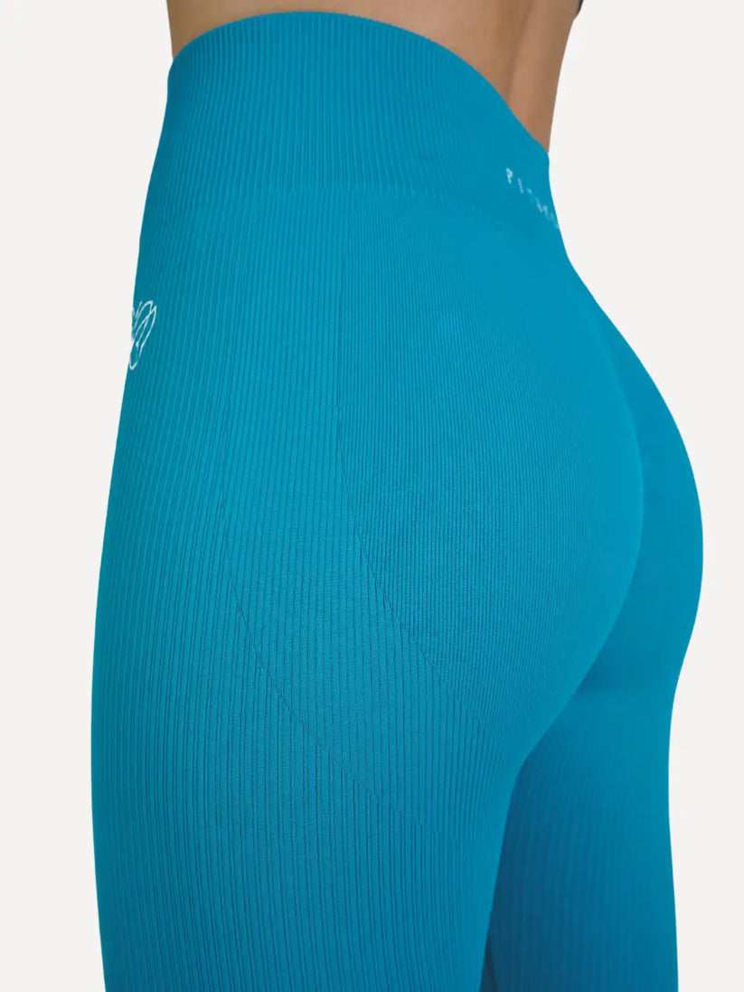 Legginsy prążkowane RIBBED turkusowe