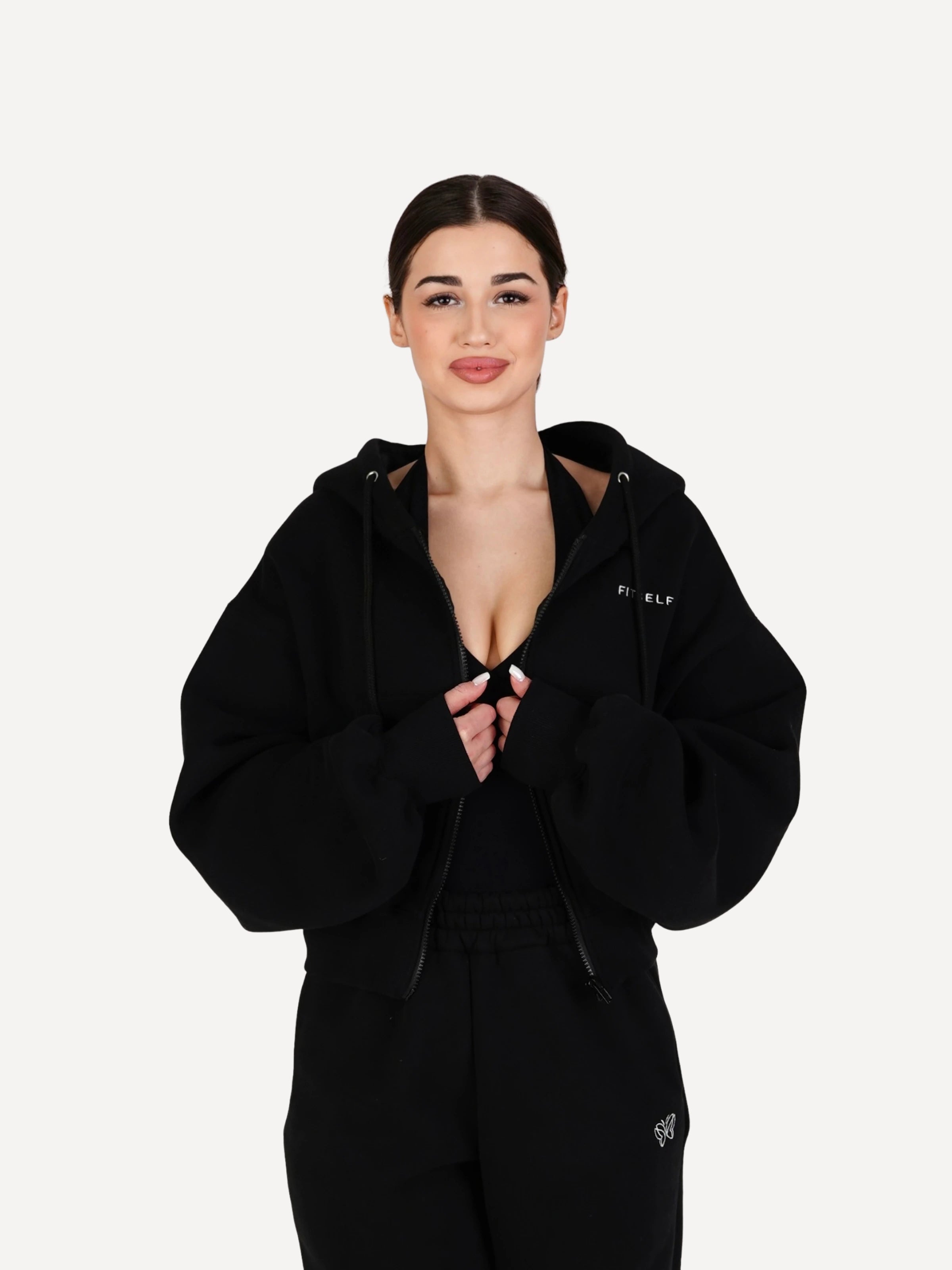 Rozpinana bluza dresowa CLOUD czarna