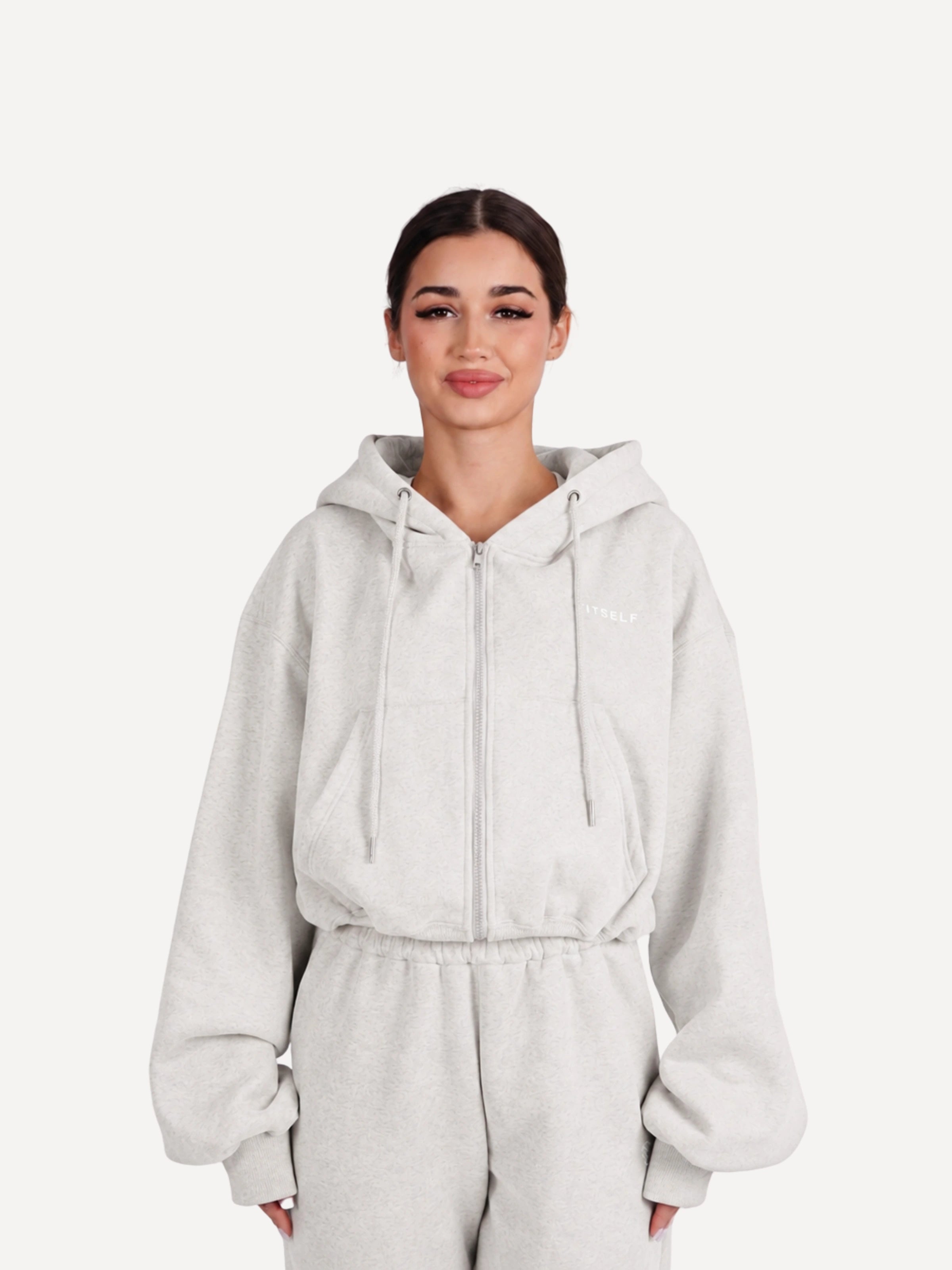 Rozpinana bluza dresowa CLOUD szary melanż