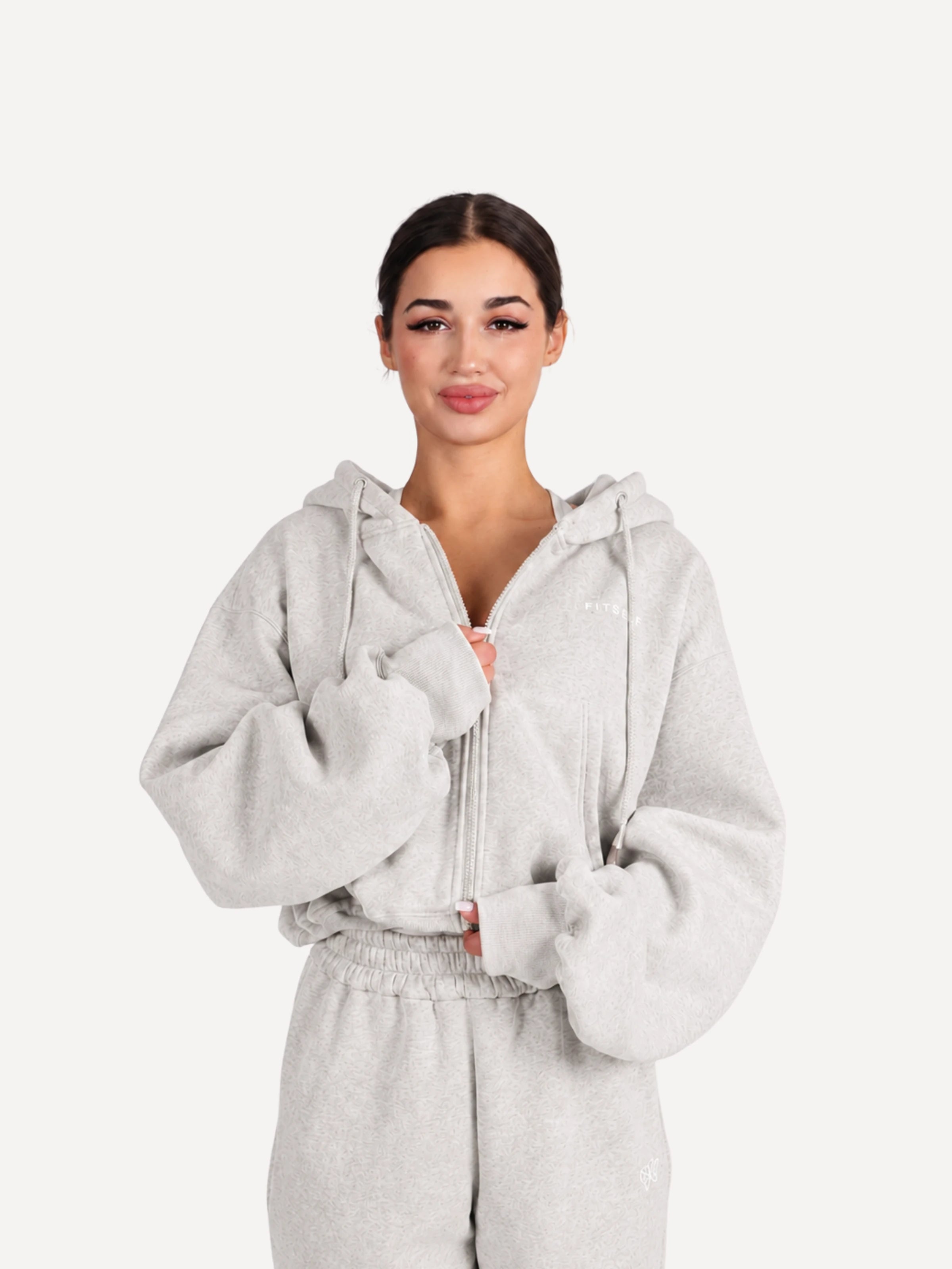 Rozpinana bluza dresowa CLOUD szary melanż
