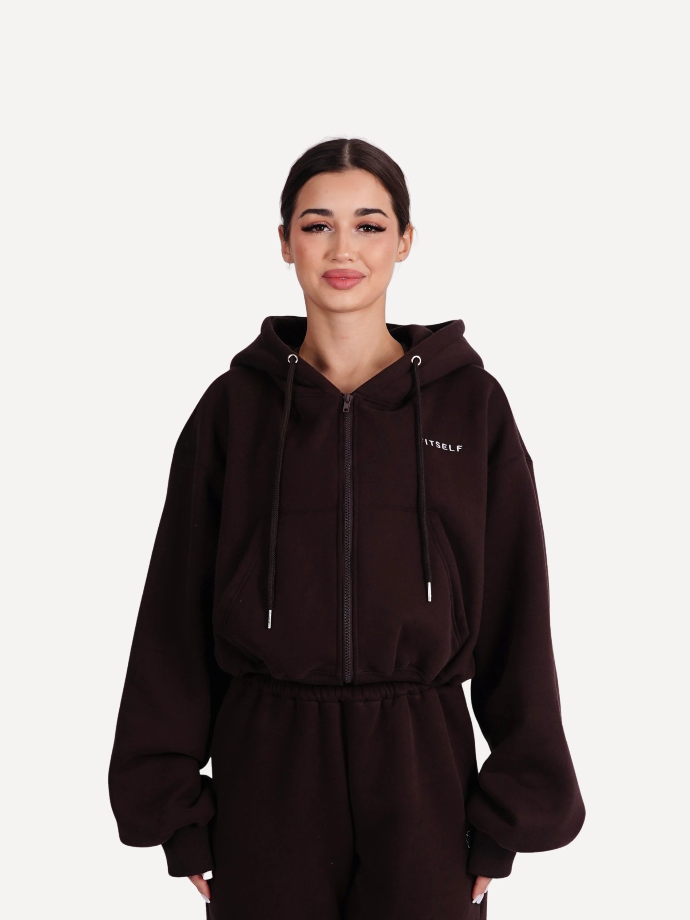 Rozpinana bluza dresowa CLOUD brązowa