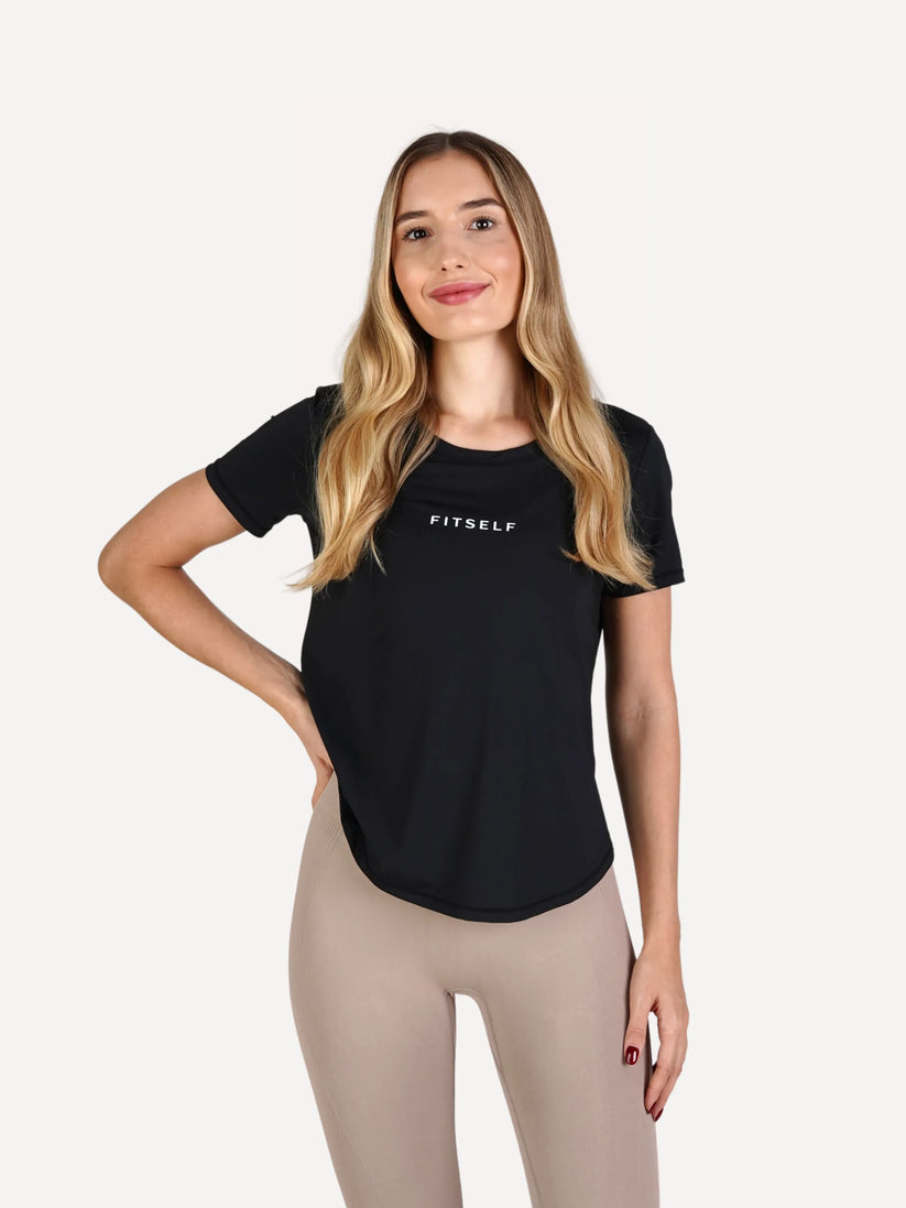 T-shirt sportowy Essentials czarny