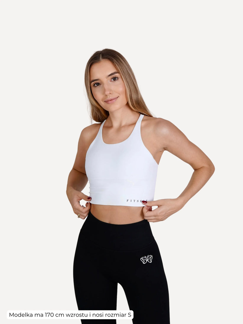 Top sportowy STRAP BRA bialy