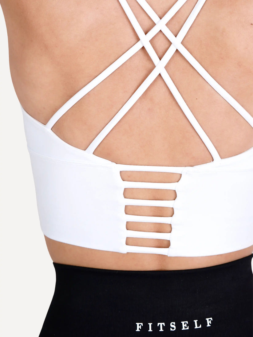 Top sportowy STRAP BRA bialy