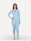 Zestaw 3-częściowy: legginsy + biustonosz + bluza rozpinana ZEN baby blue