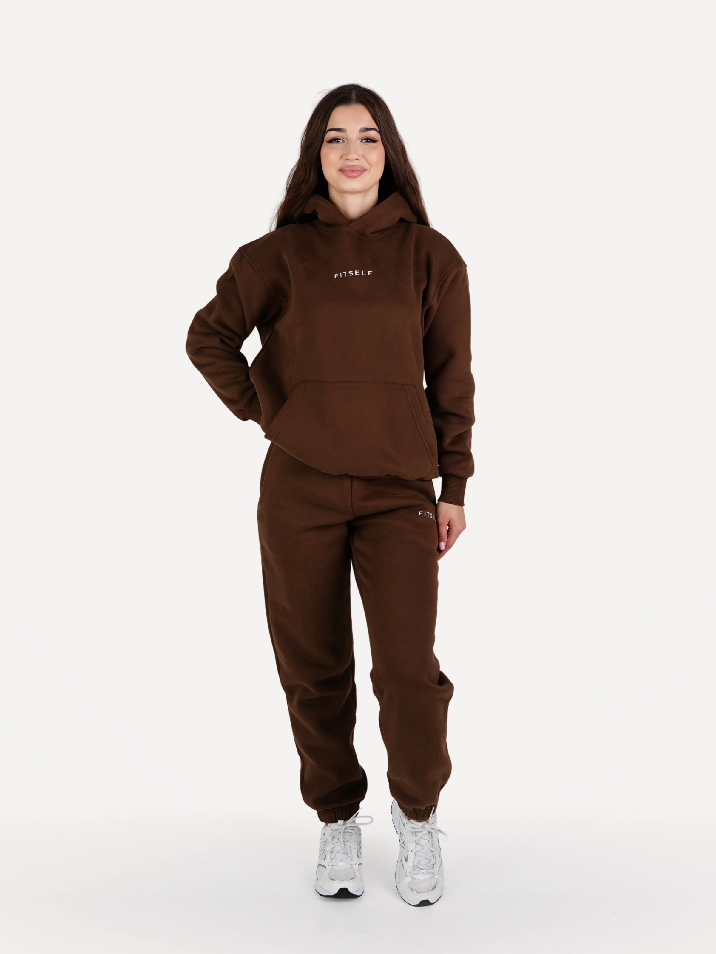 Zestaw bluza + spodnie dresowe EVERYDAY brązowe