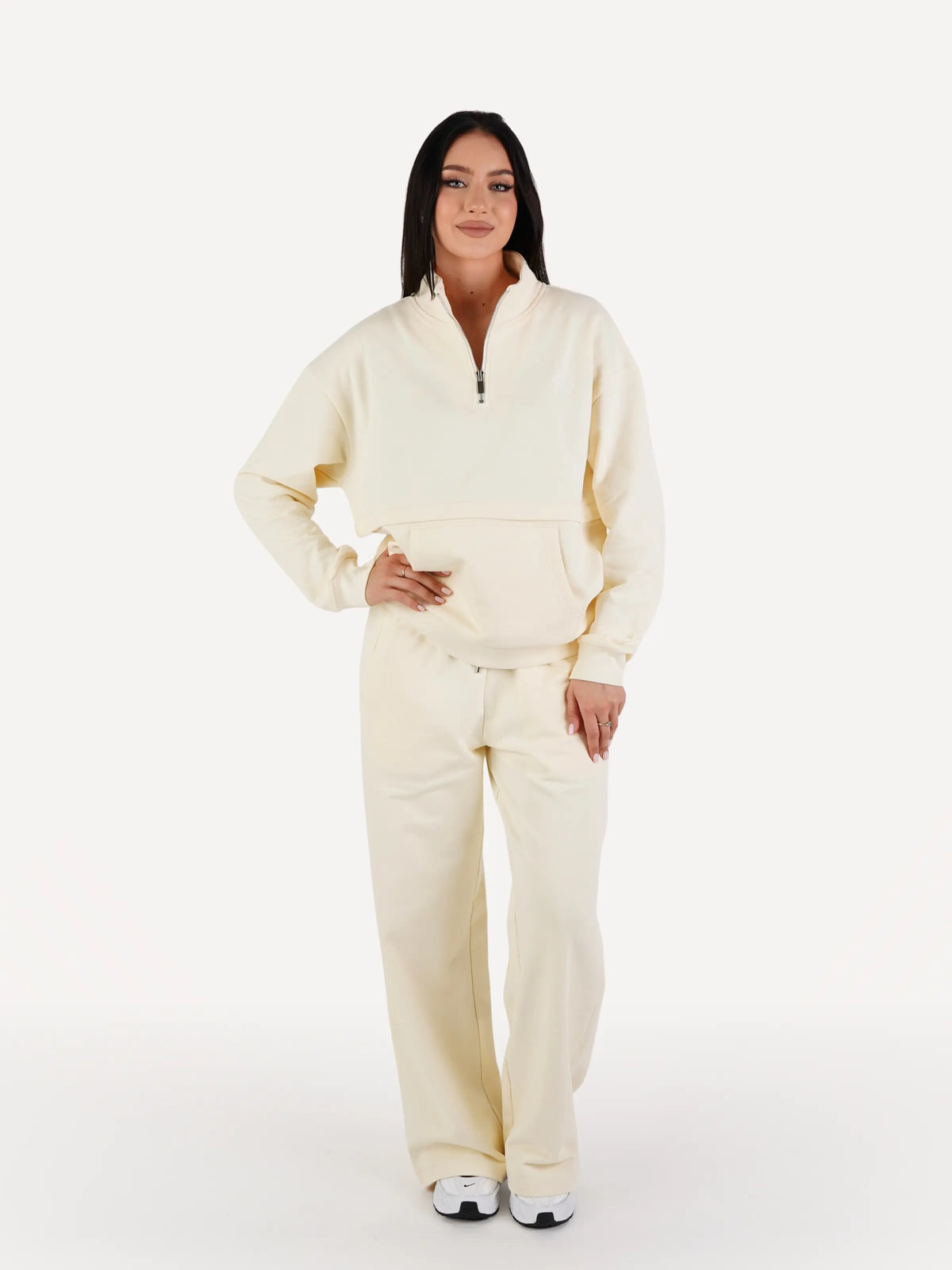 Zestaw bluza z półzamkiem + spodnie dresowe REST butter yellow