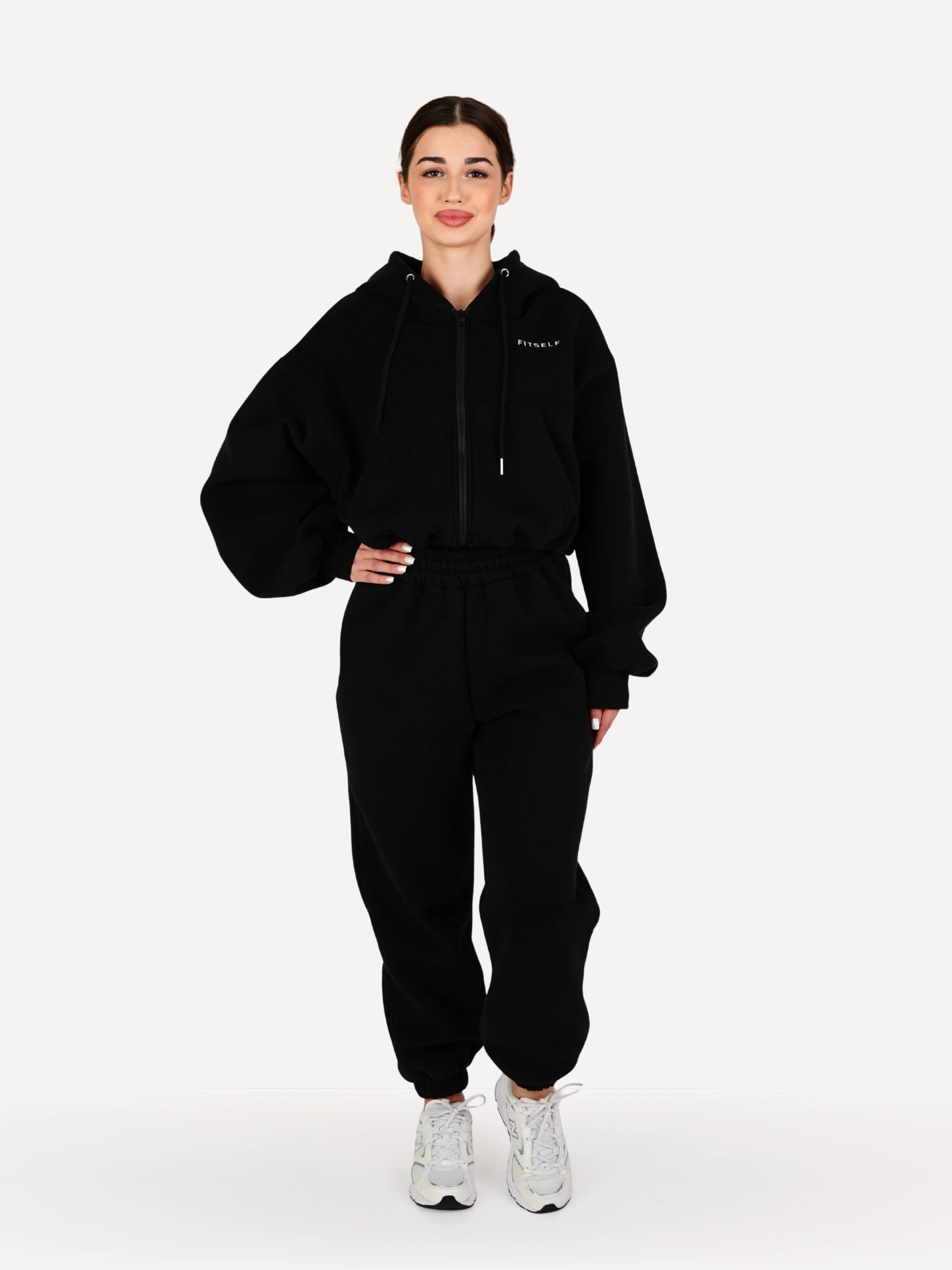 Zestaw rozpinana bluza + spodnie dresowe CLOUD czarne