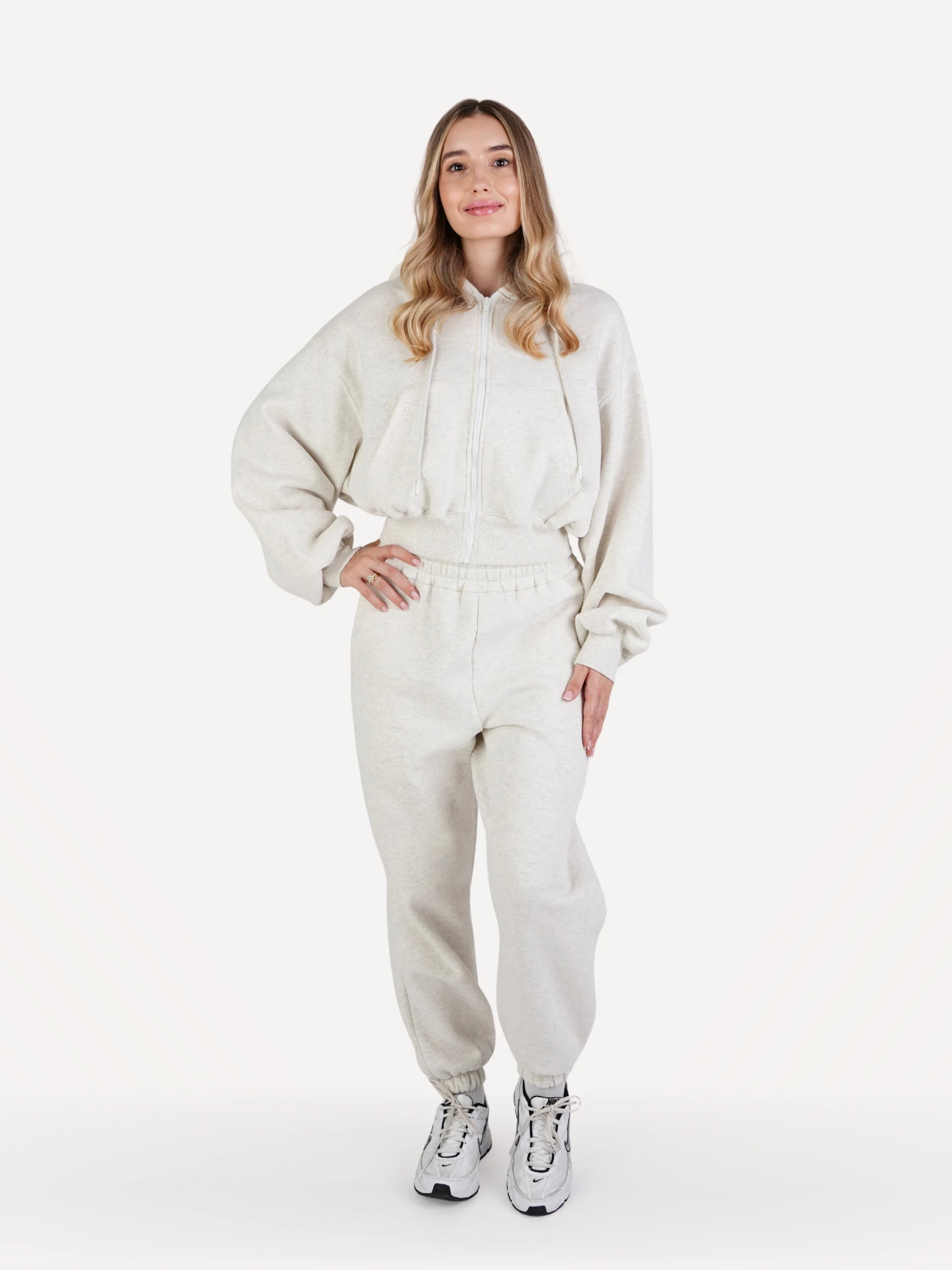 Zestaw rozpinana bluza + spodnie dresowe CLOUD szary melanż