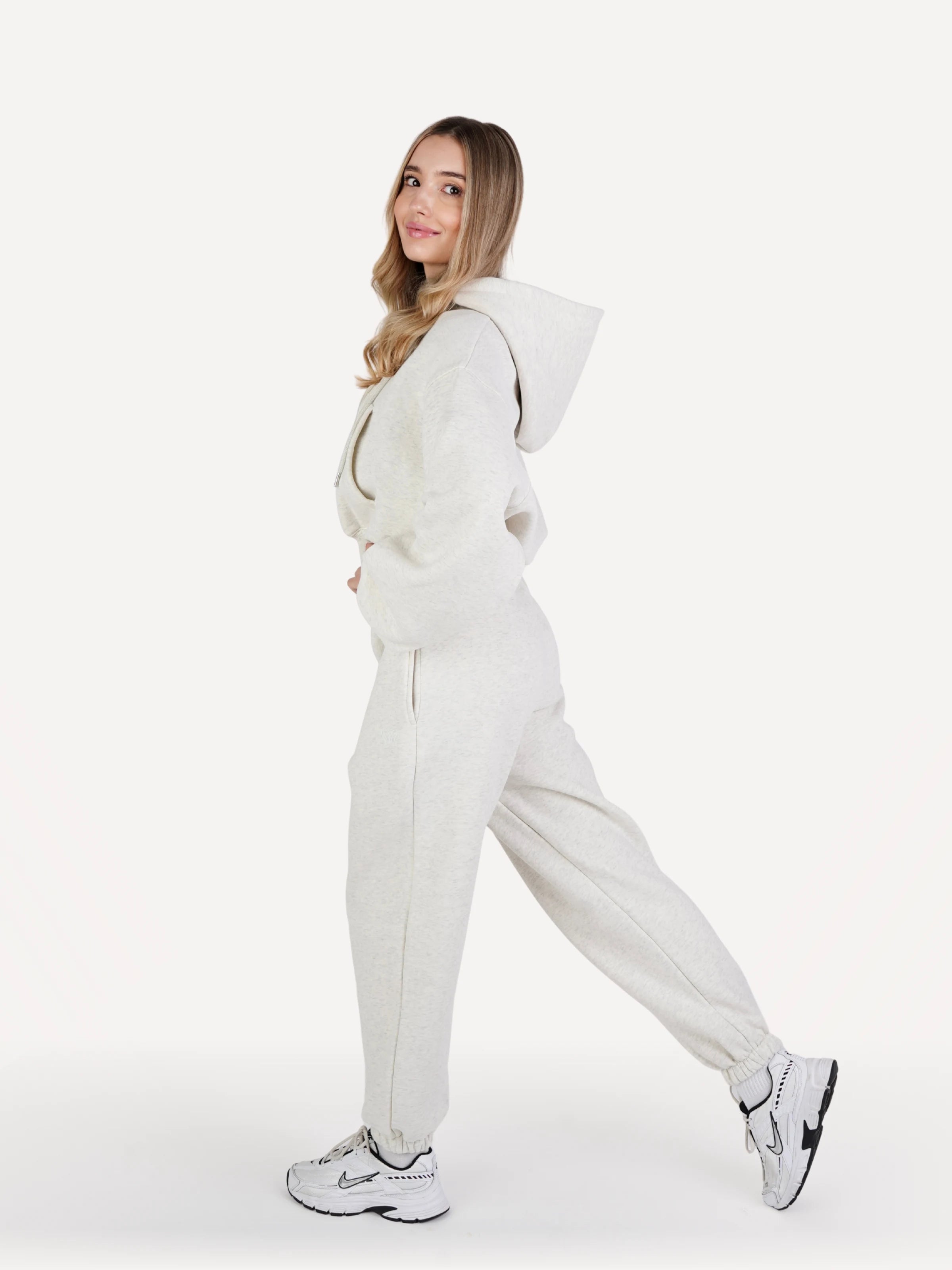 Zestaw rozpinana bluza + spodnie dresowe CLOUD szary melanż