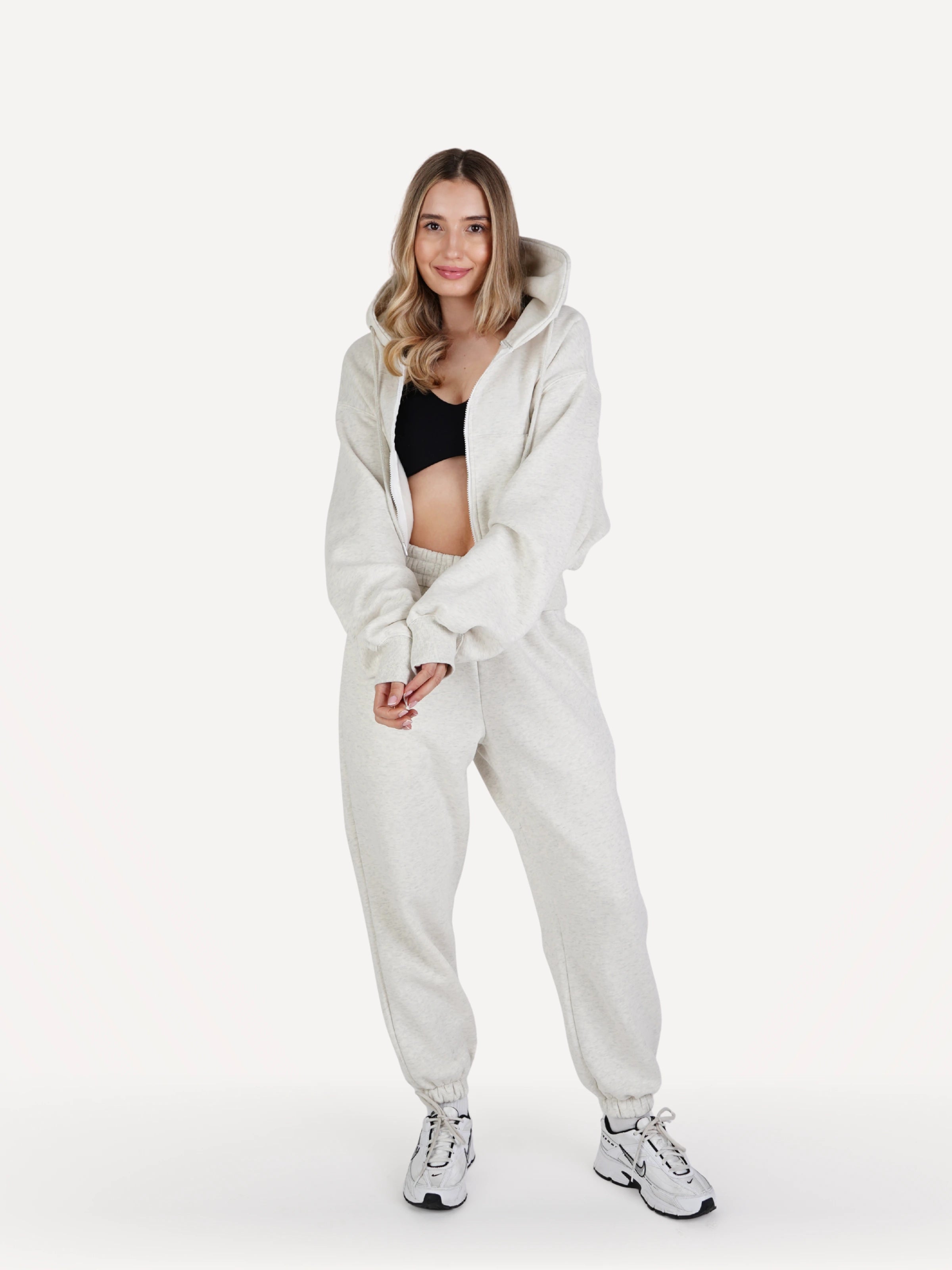 Zestaw rozpinana bluza + spodnie dresowe CLOUD szary melanż