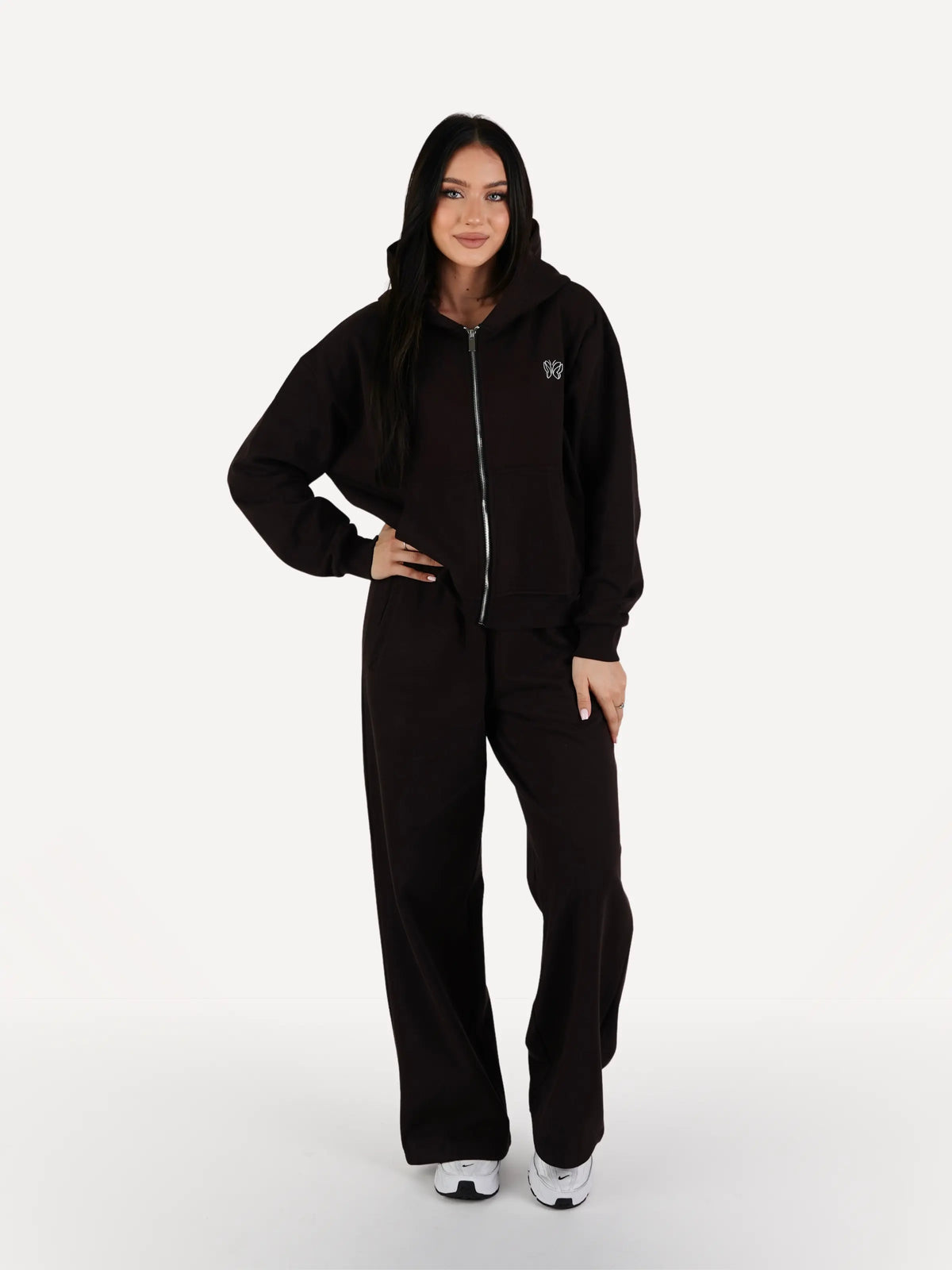 Zestaw rozpinana bluza + spodnie dresowe REST espresso brown