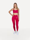 Zestaw legginsy bezszwowe + top LUXE fuksja