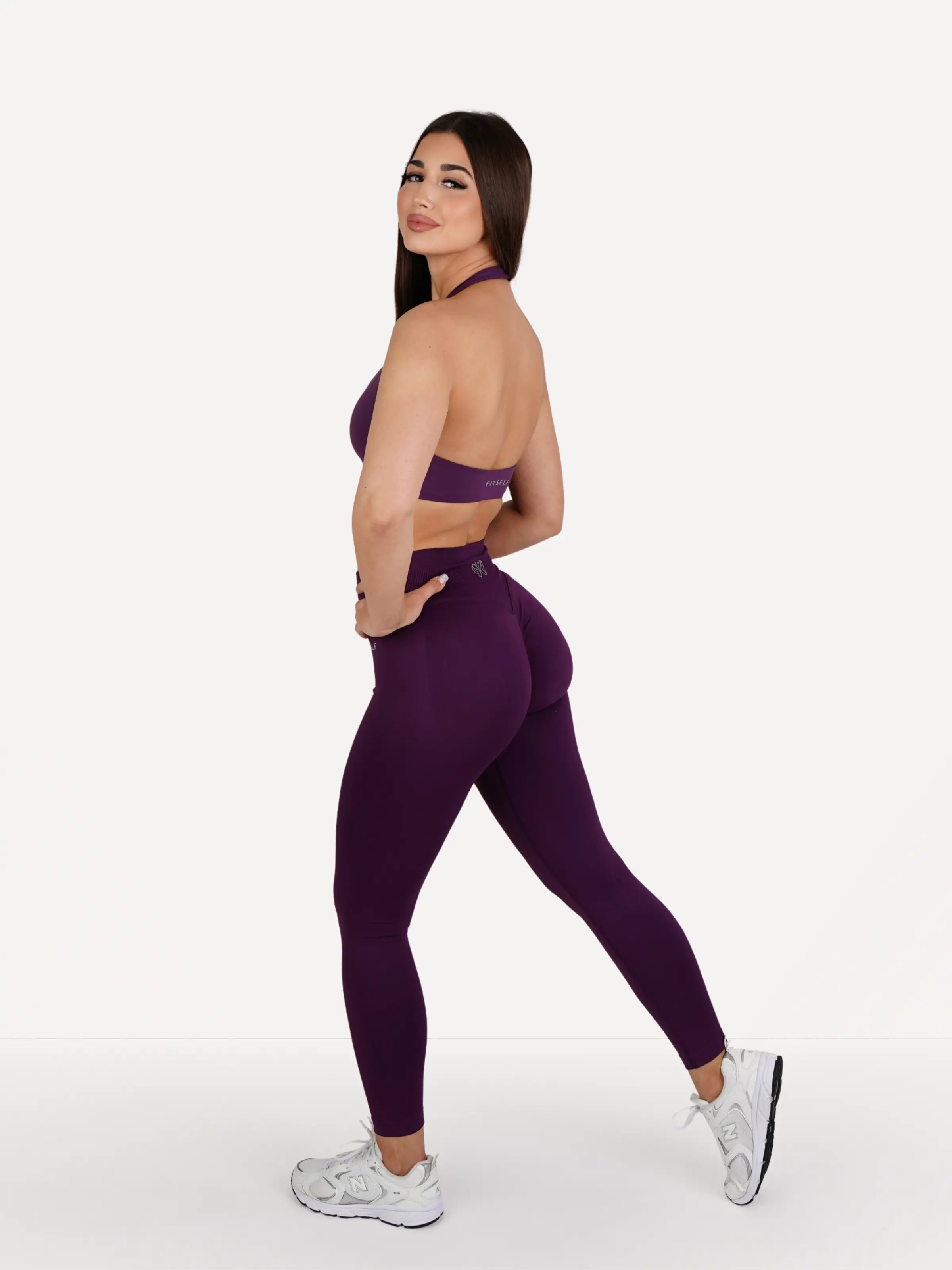 Zestaw legginsy + biustonosz FORM fioletowy
