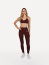Zestaw legginsy + biustonosz ICONIC bordowy