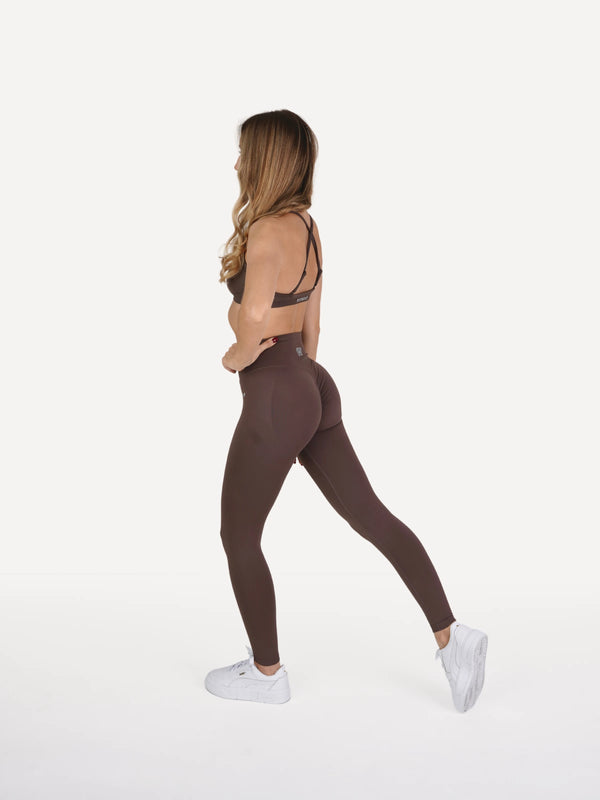 Zestaw legginsy + biustonosz ICONIC taupe push up