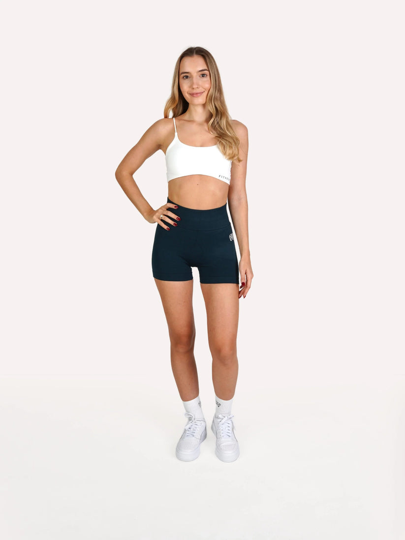 Zestaw spodenki SHAPE butelkowa zieleń + top SHAPE biały